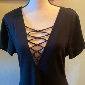 Forever 21 Black Lace-Up Mini Dress 🖤